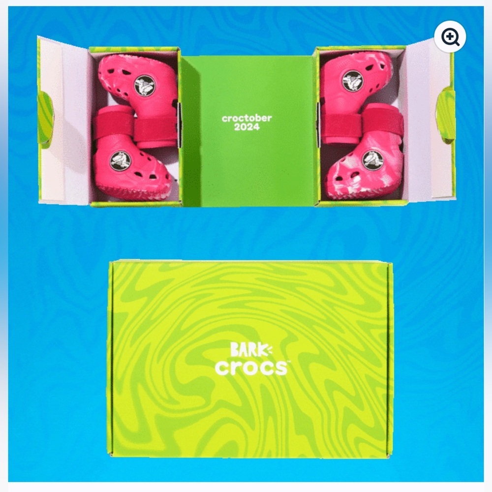NEW NIB BARK Dog Crocs Limited Ed. Green Slime Swirl w/ Velcro Small S Small - Picture 15 of 16